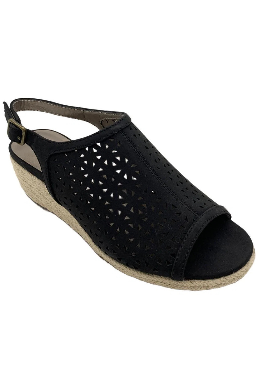 Array Women's Lakeland Wedge Sandals Black - Medium